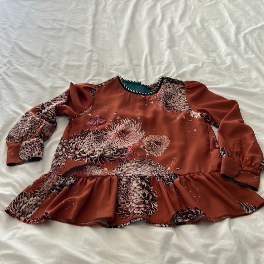 Long sleeve clay color blouse